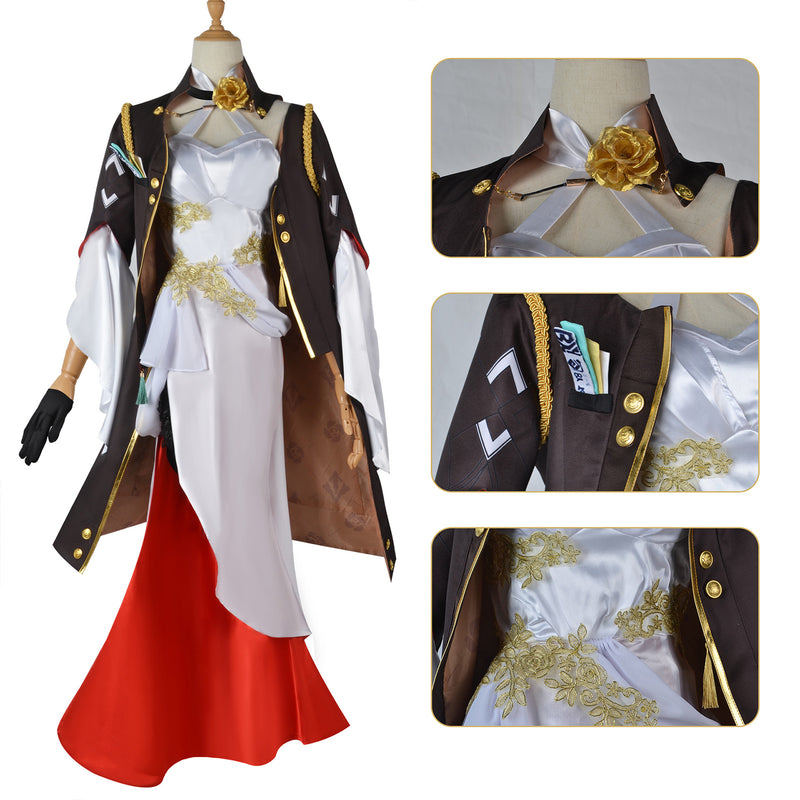 AwwwCos Game Honkai Star Rail Himeko Cosplay Costume Suit Dress Cloak Jacket Halloween Outfit for Women