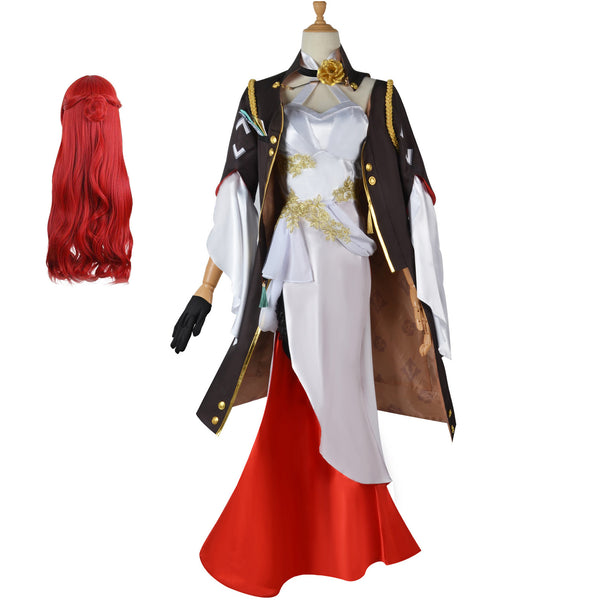 AwwwCos Game Honkai Star Rail Himeko Cosplay Costume Suit Dress Cloak Jacket Halloween Outfit for Women