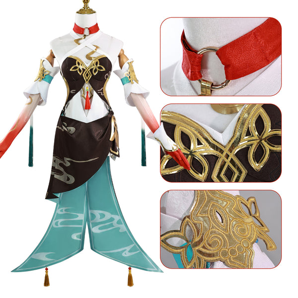 Game Honkai: Star Rail  Lingsha Cosplay Costume Dress Shoes Wig