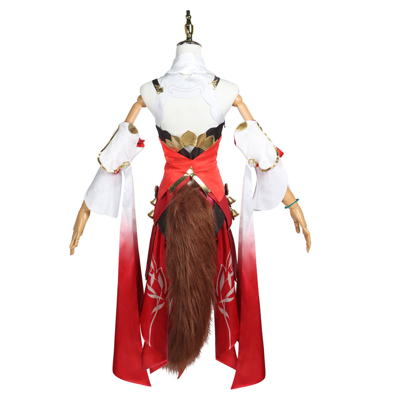 AwwwCos Game Honkai Star Rail Tingyun Cosplay Costume Women Dress Suit Halloween Outfit Uniform with Tail