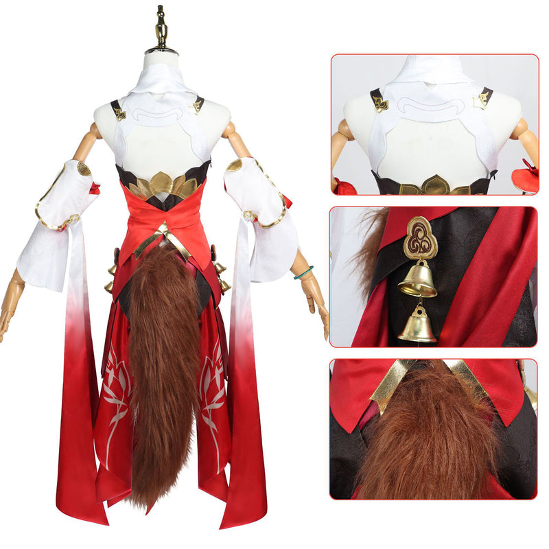 AwwwCos Game Honkai Star Rail Tingyun Cosplay Costume Women Dress Suit Halloween Outfit Uniform with Tail