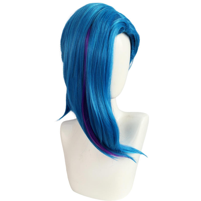 Game LOL Arcane:League of Legends Jinx Cosplay Wig Ponytail