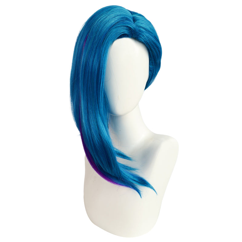 Game LOL Arcane:League of Legends Jinx Cosplay Wig Ponytail