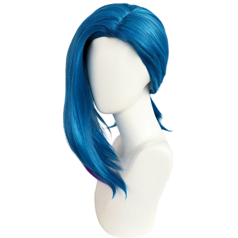 Game LOL Arcane:League of Legends Jinx Cosplay Wig Ponytail