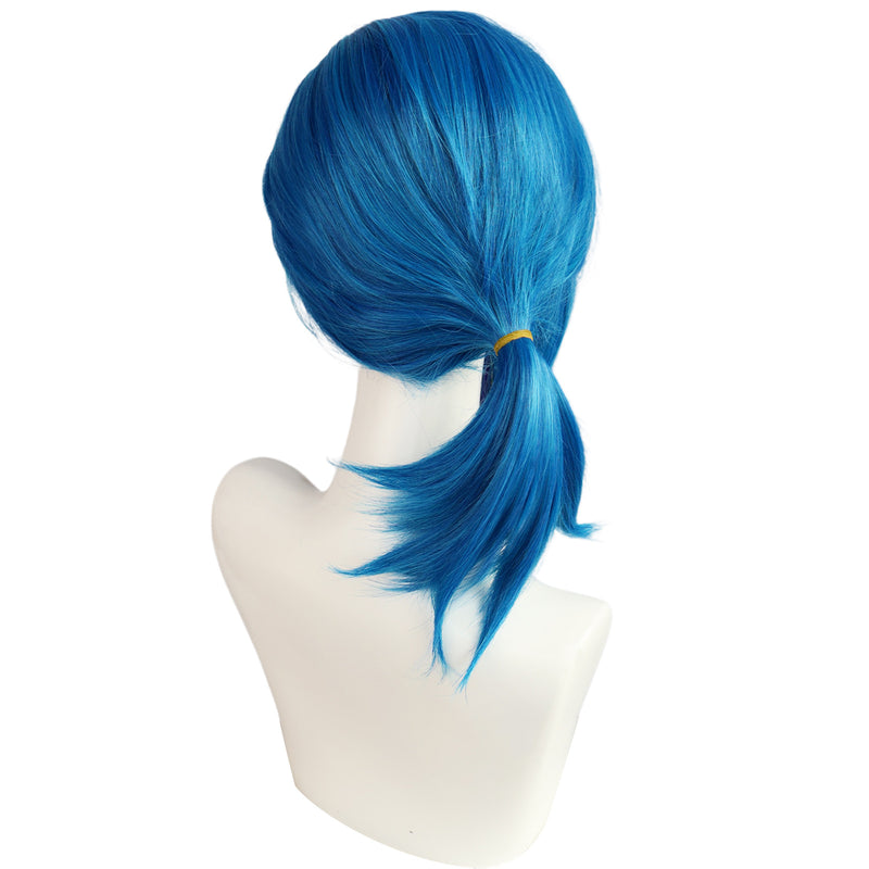 Game LOL Arcane:League of Legends Jinx Cosplay Wig Ponytail