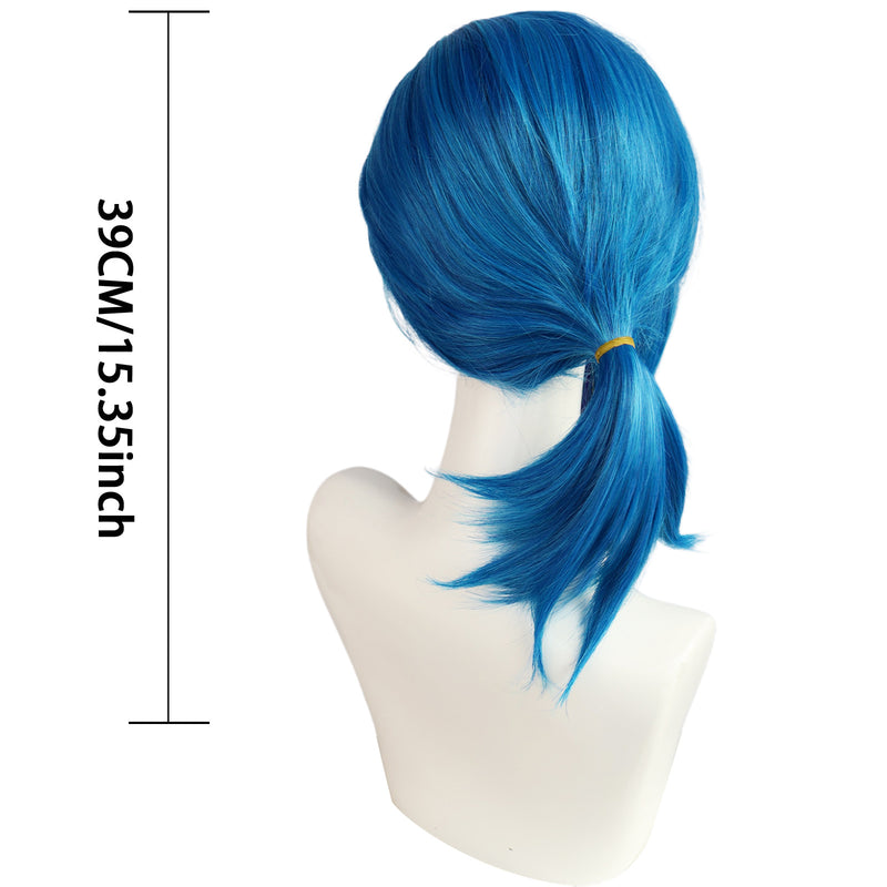 Game LOL Arcane:League of Legends Jinx Cosplay Wig Ponytail