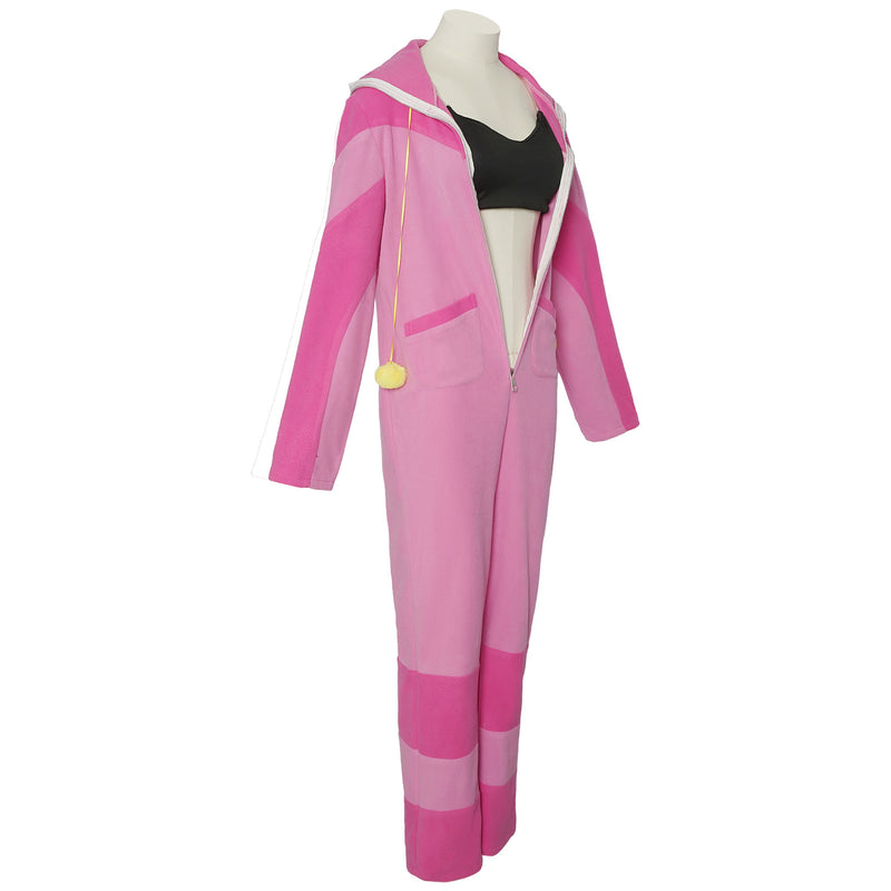 Game Street Fighter Han Juri Cosplay Costumes Pink Jumpsuit Underwear