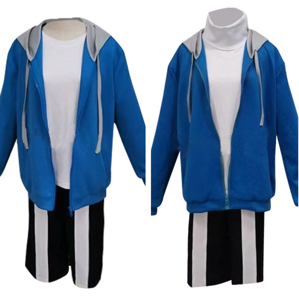 Undertale Sans Cosplay Costume Adult Blue Zipper Hoodie