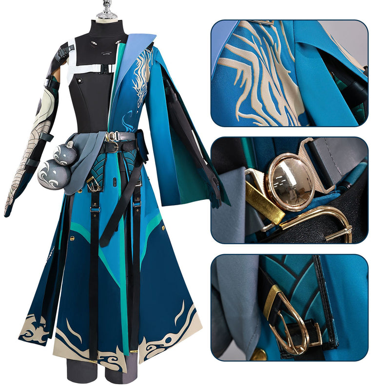 Game Wuthering Waves Jiyan Cosplay Costume Dress Boots Wig