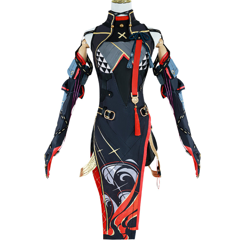 Game Wuthering Waves Yinlin Cosplay Costume Dress Shoes Wig