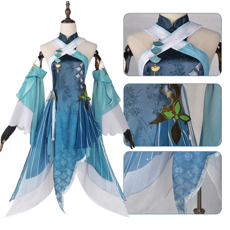 Genshim Impact Lantern Rite Madame Ping Cosplay Costume Dress Halloween Outfit for Women