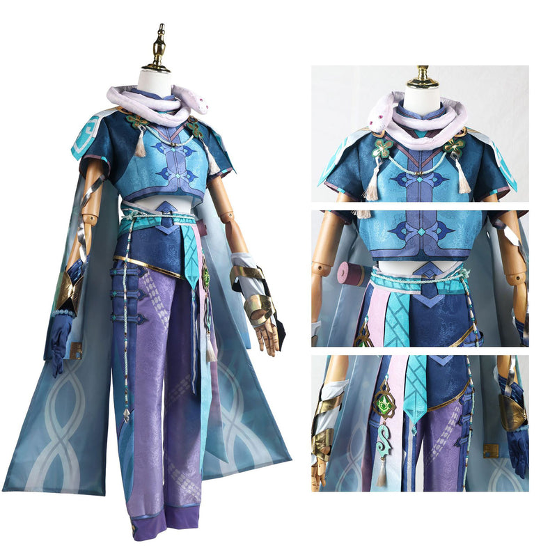 AwwwCos Game Genshin Impact Baizhu Cosplay Costume Suit Tops Pants Hallloween Outfit Uniform Clothes