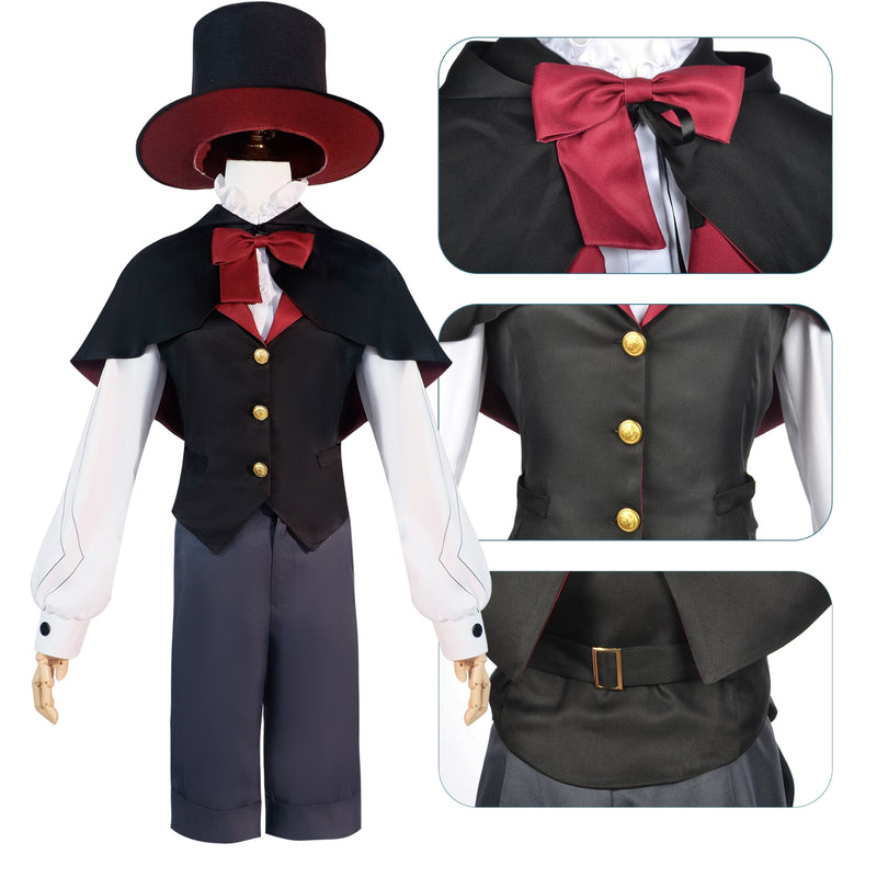 Genshin Impact Childhood Lyney Halloween Fontaine Twins Magician Carnival Outfit