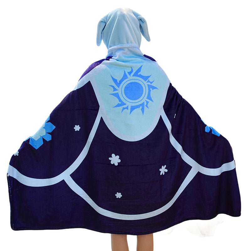 AwwwCos Genshin Impact Fanart Abyss Order Cosplay Plush Cloak Blanket Costume Ice Attribute Hooded Cloak Cape shawl Wrap Halloween Clothes