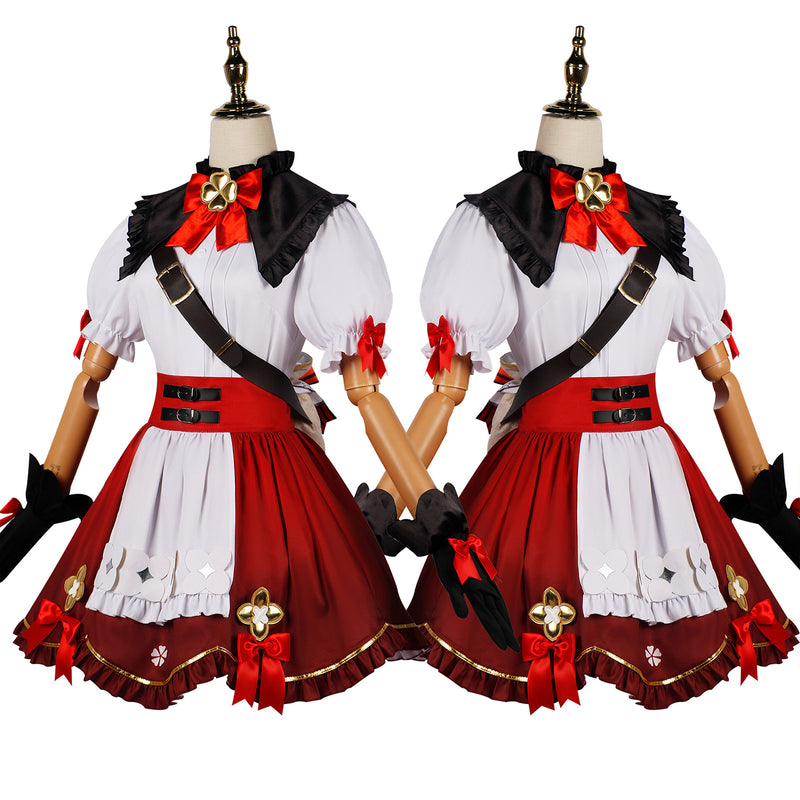 Genshin Impact Klee Cosplay Costume Little Witch New Skin Cosplay Red Cute Lolita Dress Hat Bag Kawaii Outfits