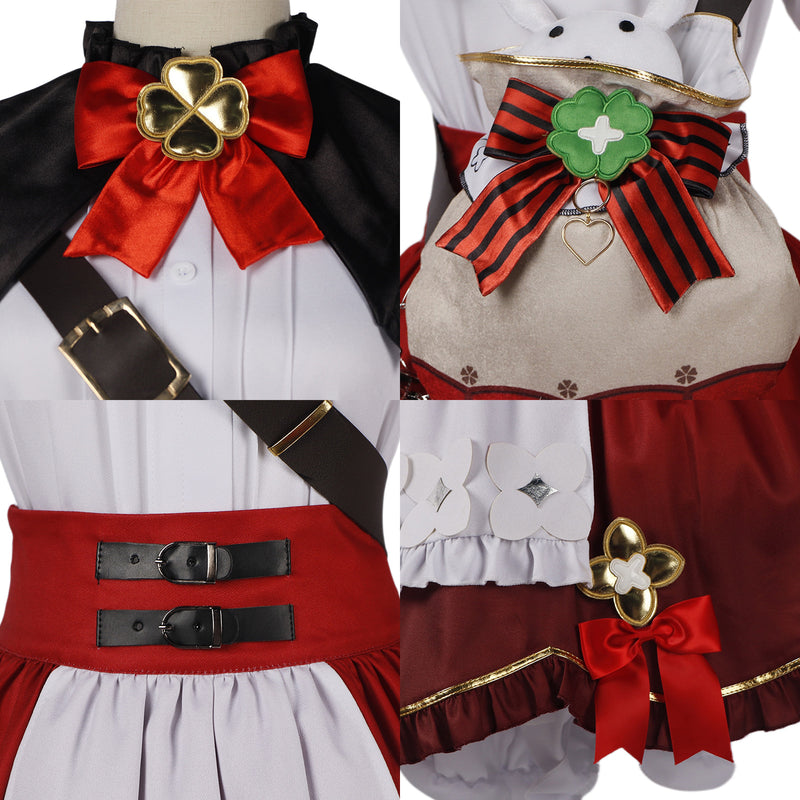 Genshin Impact Klee Cosplay Costume Little Witch New Skin Cosplay Red Cute Lolita Dress Hat Bag Kawaii Outfits