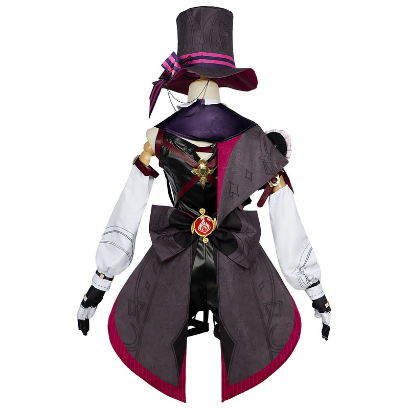 AwwwCos Genshin Impact Lyney Lynette Cosplay Costume Fontaine Twins Magician Suit Halloween Carnival Outfit with Hat and Wig