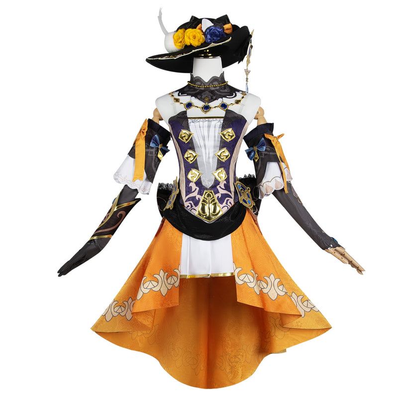 AwwwCos Genshin Impact Navia Cosplay Costume Fontaine Dress Ball Gown Halloween Carnival Outfit