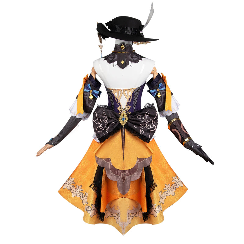 AwwwCos Genshin Impact Navia Cosplay Costume Fontaine Dress Ball Gown Halloween Carnival Outfit