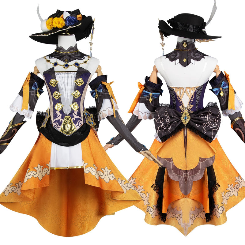 AwwwCos Genshin Impact Navia Cosplay Costume Fontaine Dress Ball Gown Halloween Carnival Outfit