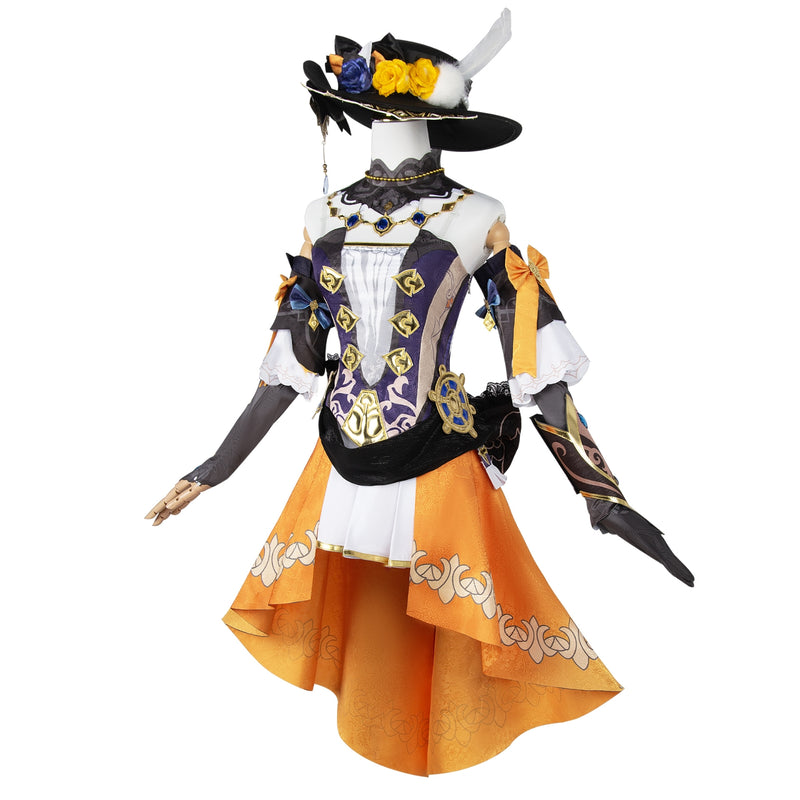 AwwwCos Genshin Impact Navia Cosplay Costume Fontaine Dress Ball Gown Halloween Carnival Outfit