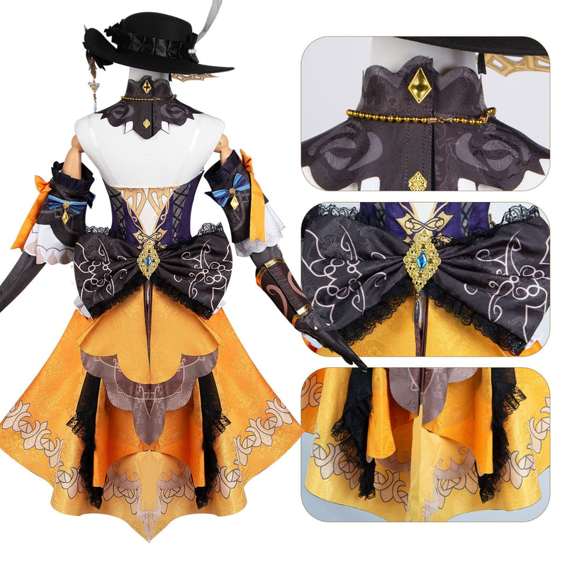 AwwwCos Genshin Impact Navia Cosplay Costume Fontaine Dress Ball Gown Halloween Carnival Outfit