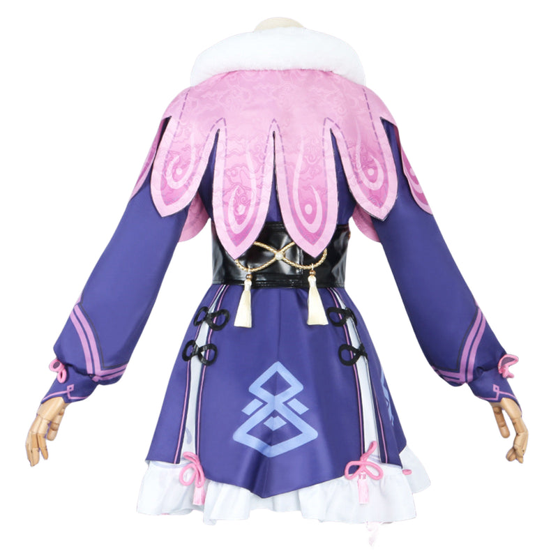 AwwwCos Genshin Impact Yun Jin Cosplay Costume Dress Suit Uniform Halloween Roleplay Outfit with Accessories