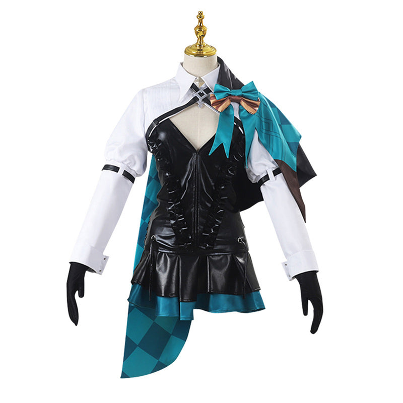 AwwwCos Genshin Impact for Fontaine Lynette Cosplay Costume Dress Magician Ears Uniform Suit Skirt Halloween Outfit with Tail