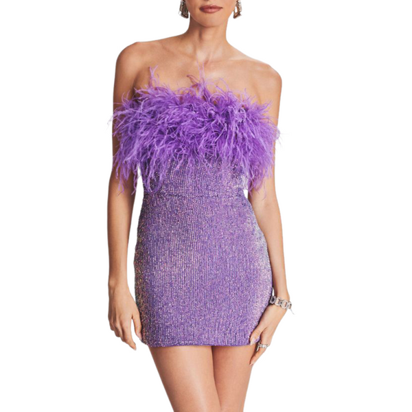 Girls Sequin Bodycon Sparkle Party Ruched Velvet Splice Furry Dance Dress