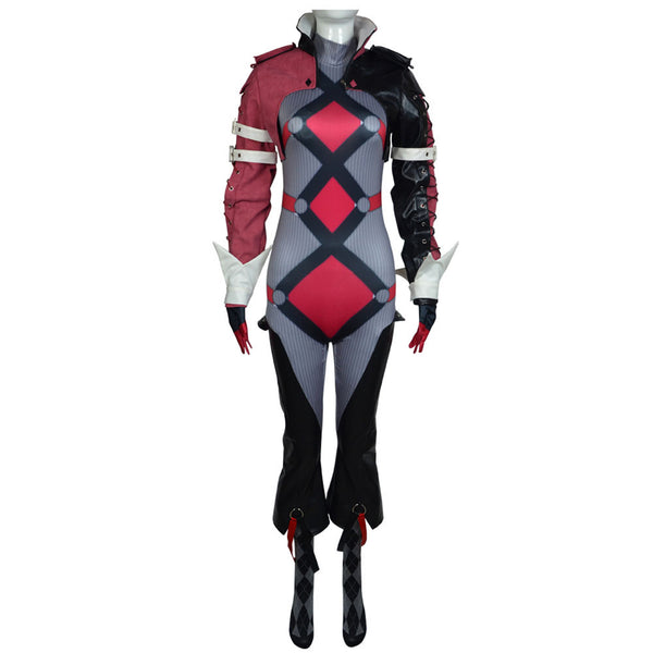 Gotham Knights Harley Quinn Cosplay Costume Jumpsuit Mini Coat