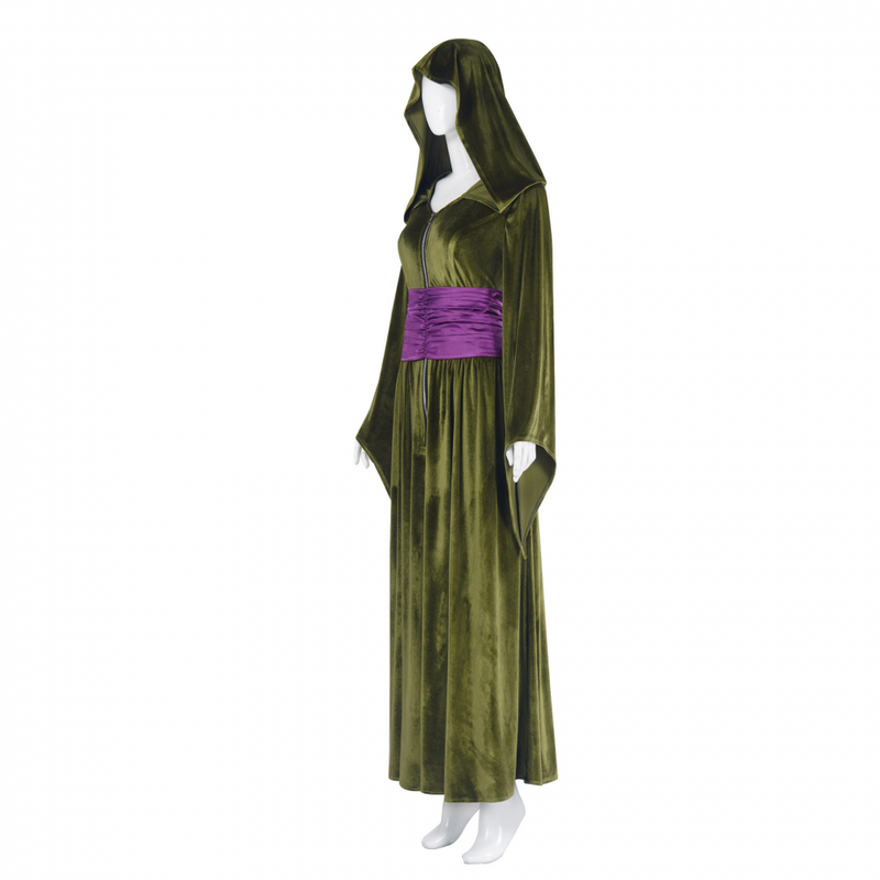 Green Dress Velvet Wizard Robe Purple Corset Belt Halloween Outfits