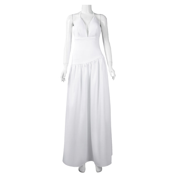 Harley Quinn White Backless in Stock Dress Cosplay Costume