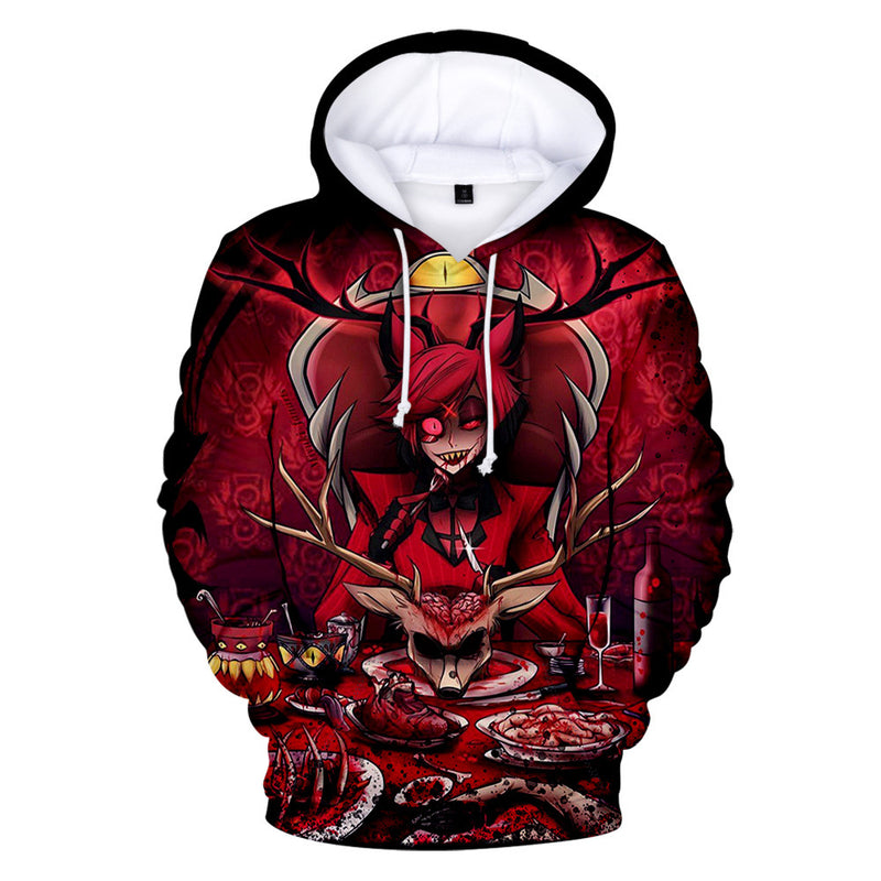 Anime Hazbin Hotel Hoodies 3D Prints Hooded Sweatshirt Casual Coat Streetwear Pullover Tops