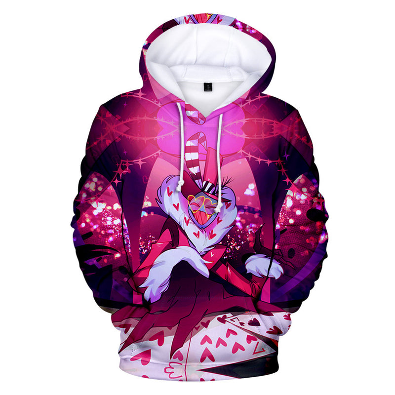 Anime Hazbin Hotel Cosplay Hoodies Hooded Sweatshirt Casual Coat Streetwear Pullover Tops