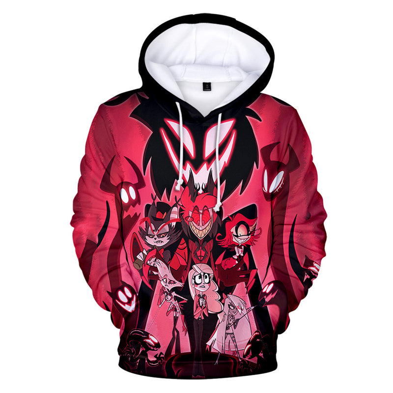 Anime Hazbin Hotel Cosplay Hooded Hoodies Sweatshirt Casual Coat Streetwear Pullover Tops for Men Women