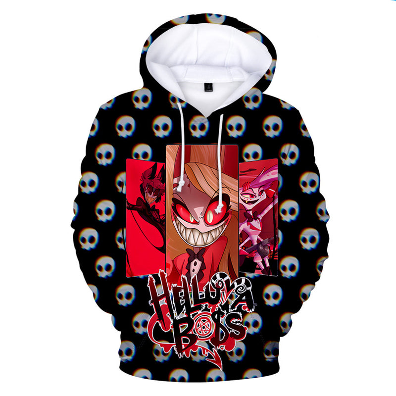 Anime Hazbin Hotel Cosplay Hooded Hoodies Sweatshirt Casual Coat Streetwear Pullover Tops for Men Women