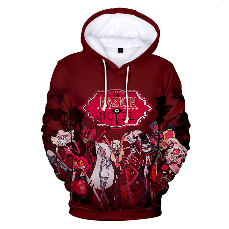 Anime Hazbin Hotel Hoodies 3D Prints Hooded Sweatshirt Long Sleeve Casual Streetwear Pullover Clothes