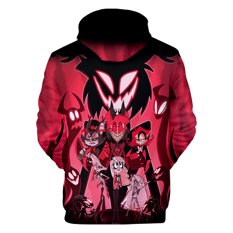 Anime Hazbin Hotel Cosplay Hooded Hoodies Sweatshirt Casual Coat Streetwear Pullover Tops for Men Women