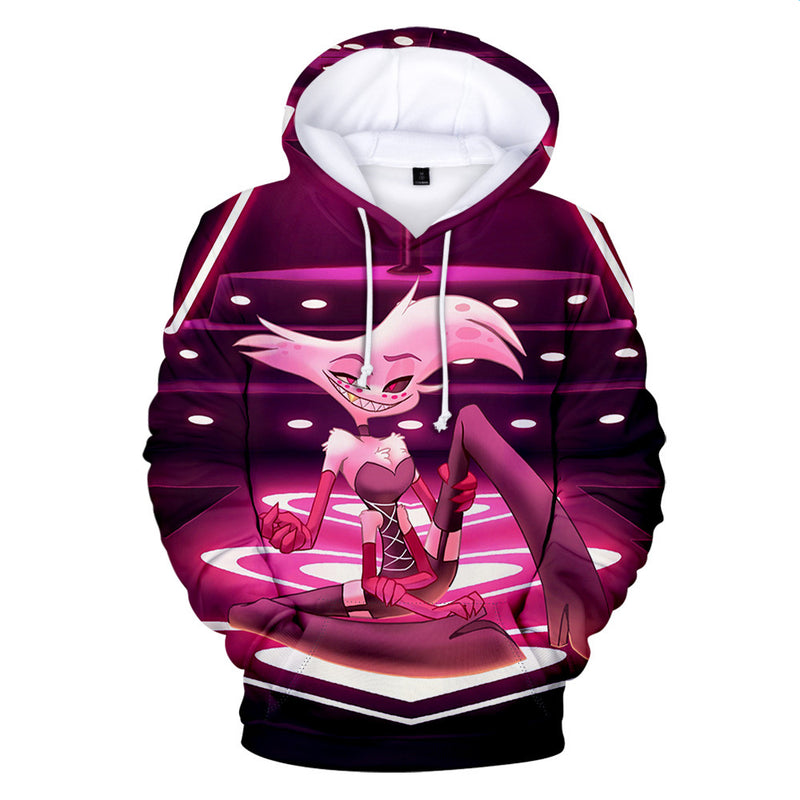 Anime Hazbin Hotel Hoodies 3D Prints Hooded Sweatshirt Casual Coat Streetwear Pullover Tops