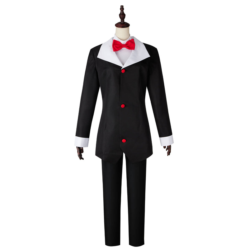 AwwwCos Hazbin Hotel Husk Cosplay Costume Suit Shirt Coat Jacket Pants Halloween Outfit Uniform Bow for Women Men