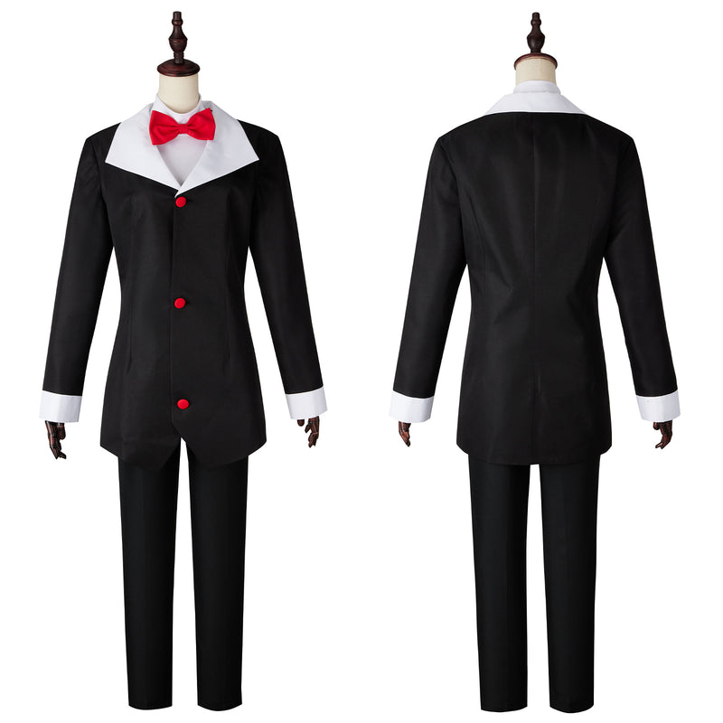 AwwwCos Hazbin Hotel Husk Cosplay Costume Suit Shirt Coat Jacket Pants Halloween Outfit Uniform Bow for Women Men