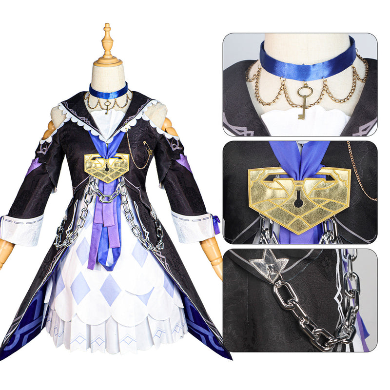 AwwwCos Honkai Star Rail Herta Cosplay Costume Suit Women Lolita Dress Halloween Uniform Outfit Clothes Wig