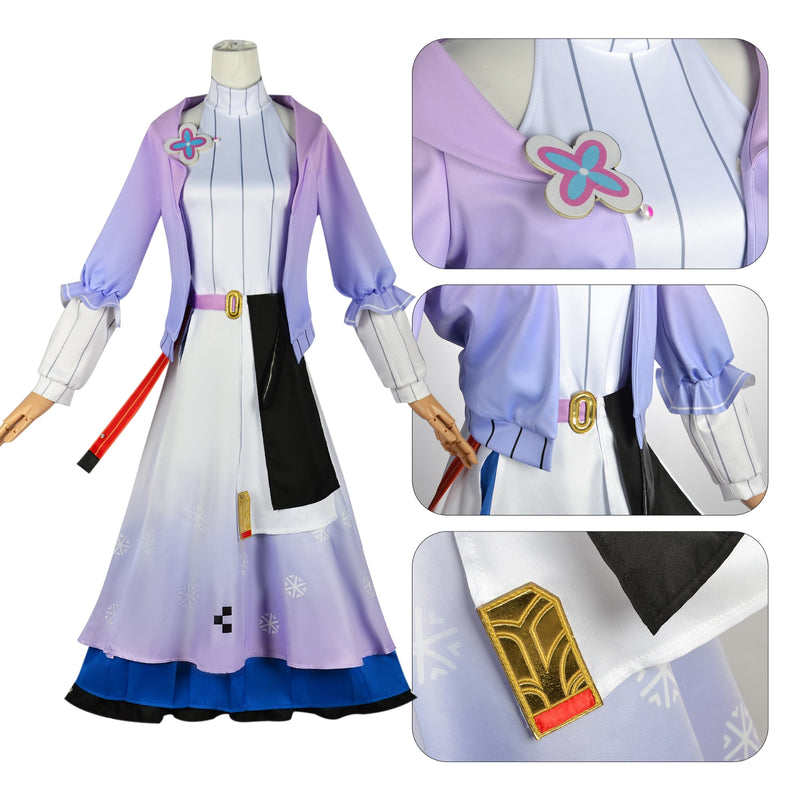 AwwwCos Honkai Star Rail March 7th Dress Cosplay Costume Dress Halloween Outfit Uniform Clothes for Women Girls