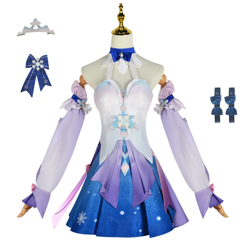 AwwwCos Honkai Star Rail March 7th Dress Cosplay Costume Women Girls Dress Halloween Outfit Uniform