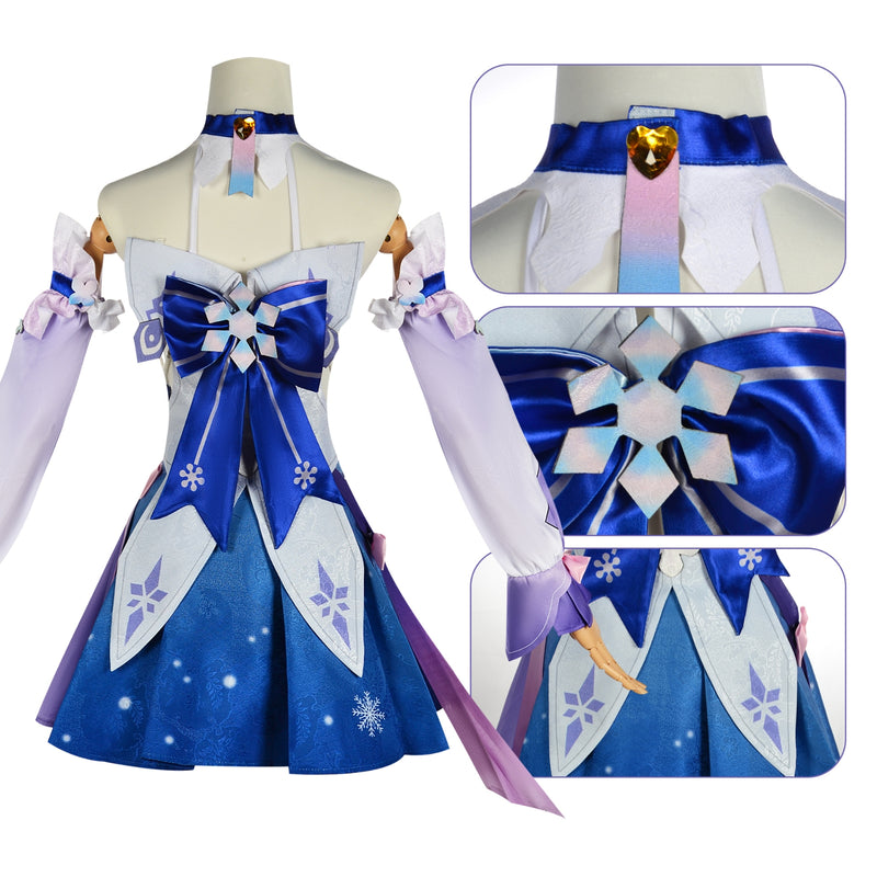 AwwwCos Honkai Star Rail March 7th Dress Cosplay Costume Women Girls Dress Halloween Outfit Uniform