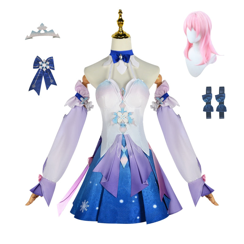 AwwwCos Honkai Star Rail March 7th Dress Cosplay Costume Women Girls Dress Halloween Outfit Uniform