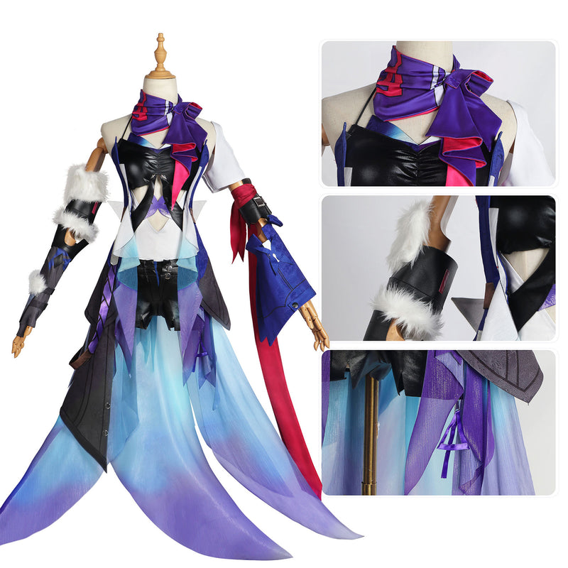 AwwwCos Honkai Star Rail Seele Cosplay Costume Women Purple Suit Dress Halloween Outfit Uniform Clothes