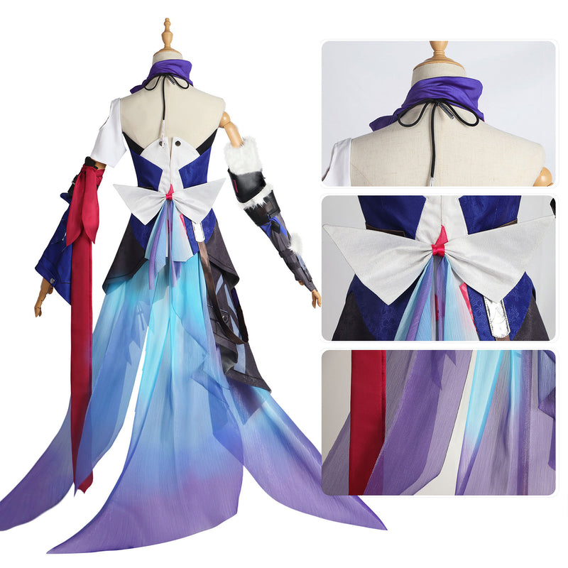 AwwwCos Honkai Star Rail Seele Cosplay Costume Women Purple Suit Dress Halloween Outfit Uniform Clothes