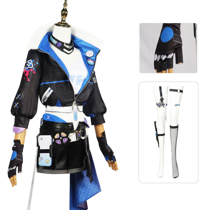 AwwwCos Honkai Star Rail Silver Wolf Cosplay Costume Clothes Suit Dress Halloween Carnival Outfit Uniform for Women Girls