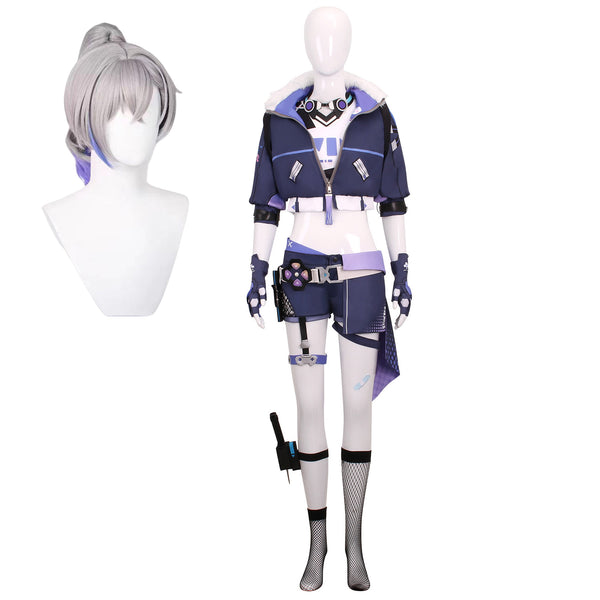 AwwwCos Honkai Star Rail Silver Wolf Cosplay Costume Suit Jacket Coat Shorts Halloween Outfit for Women